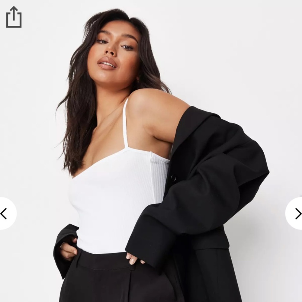 Missguided Straight Neck Rib Bodysuit